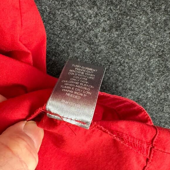 Marled Reunited Clothing Large Red Blouse Cotton Polyester Spandex - Picture 5 of 7